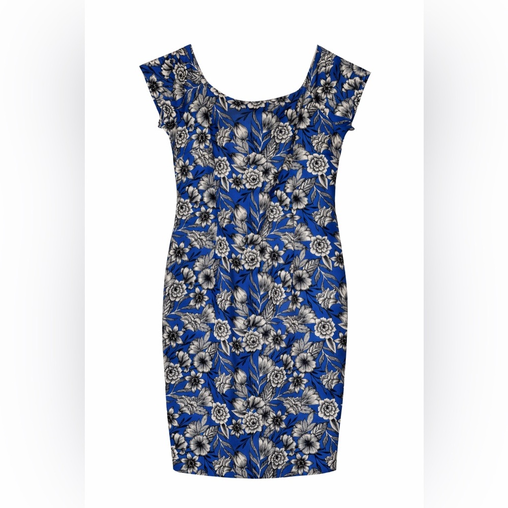 Alexia Admor Blue and Black Floral Mini Dress